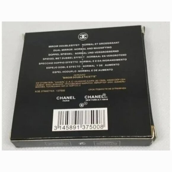 AUTHENTIC CHANEL MIRROR DOUBLE FACETTES MIRROR DUO COMPACT CLASSIC BLACK - Picture 4 of 6